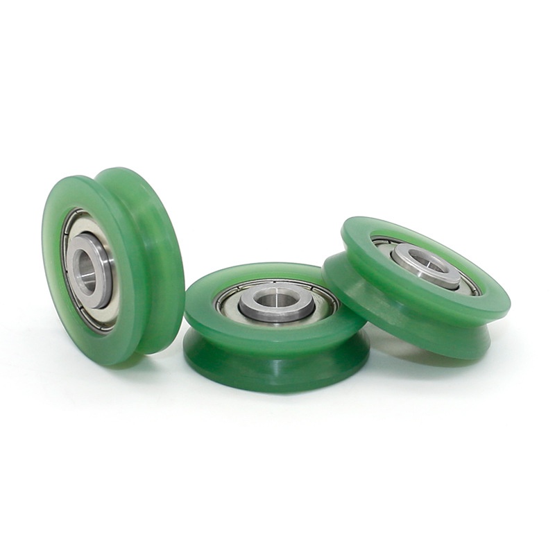 V groove plastic bearings 